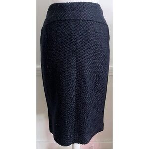 Moulinette Soeurs • Navy Boucle Knit Pencil Skirt
